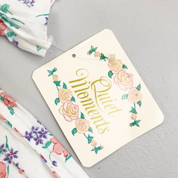 QUIET MOMENTS Floral Cottagecore Nightgown Small NWT VTG 1995 Deadstock Kawaii - Picture 5 of 8